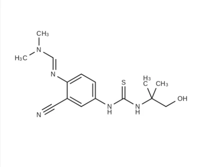 (E)-N'-(2-cyano-4-(3-(1-hydroxy-2-methylpropan-2-yl)thioureido)ffenyl)- N,N-dimethylformimidamide CAS 1429755-57-6